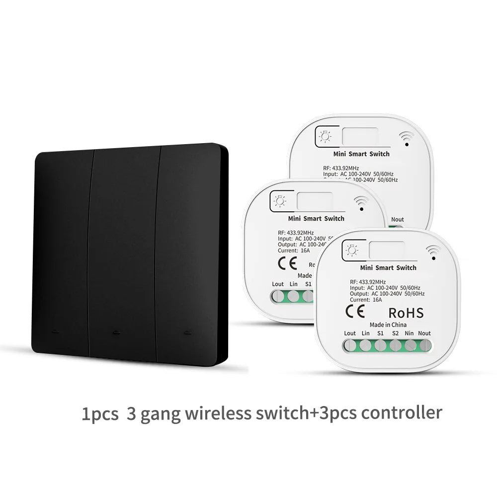 Self-powered large-panel lever remote control switch intelligent controller - Wireless control master device