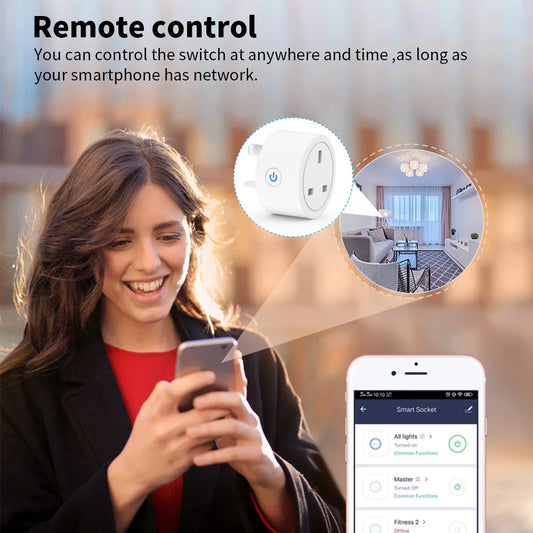 HomeKit/Cozylife UK plug smart socket 110V/220V home kit anti-lock braking system compatible with plastic Google smart devices