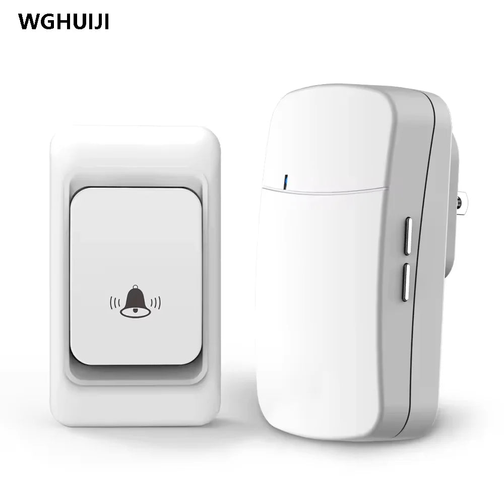 Outdoor wireless doorbell, 300-meter waterproof computer chime kit, garage, EU/UK family garden apartment