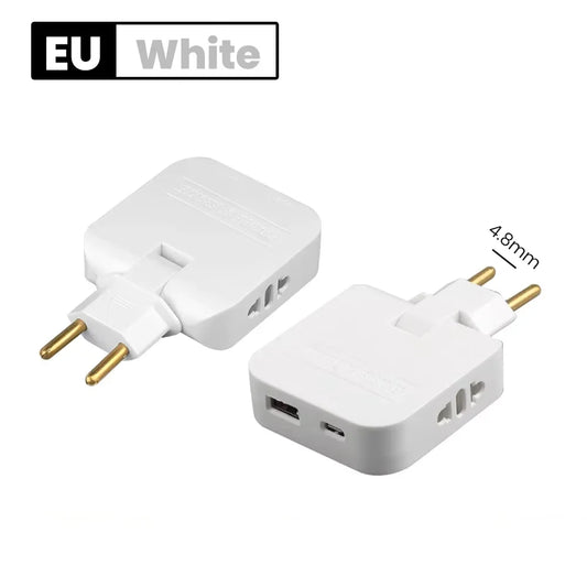 EU Travel Converter - 3-in-1 - US to EU Power Socket Converter - Power Converter - AC Socket - Electrical Socket - Interface