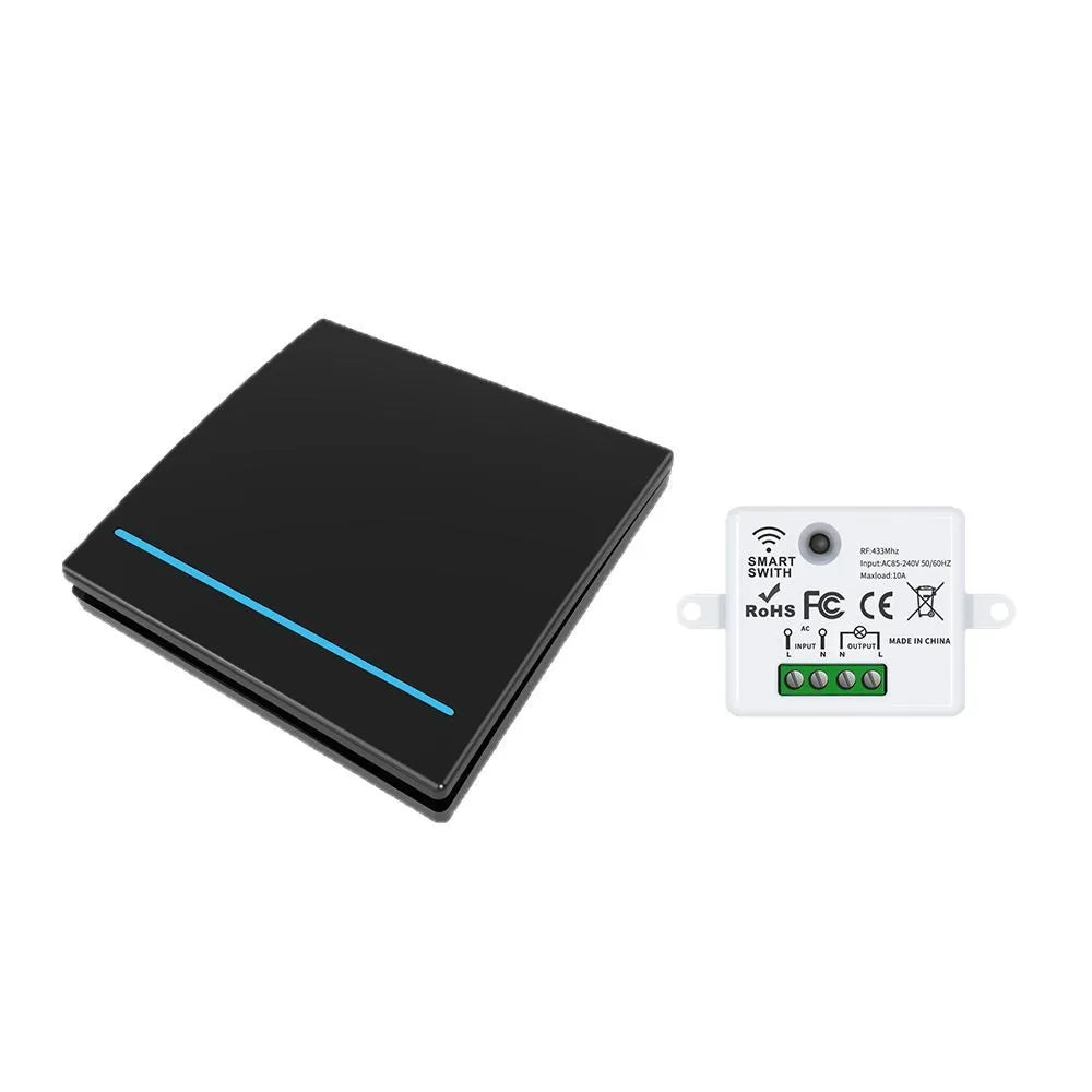 Remote control switch RF433 remote switch without wiring, can be freely attached to lighting switches, stair switches