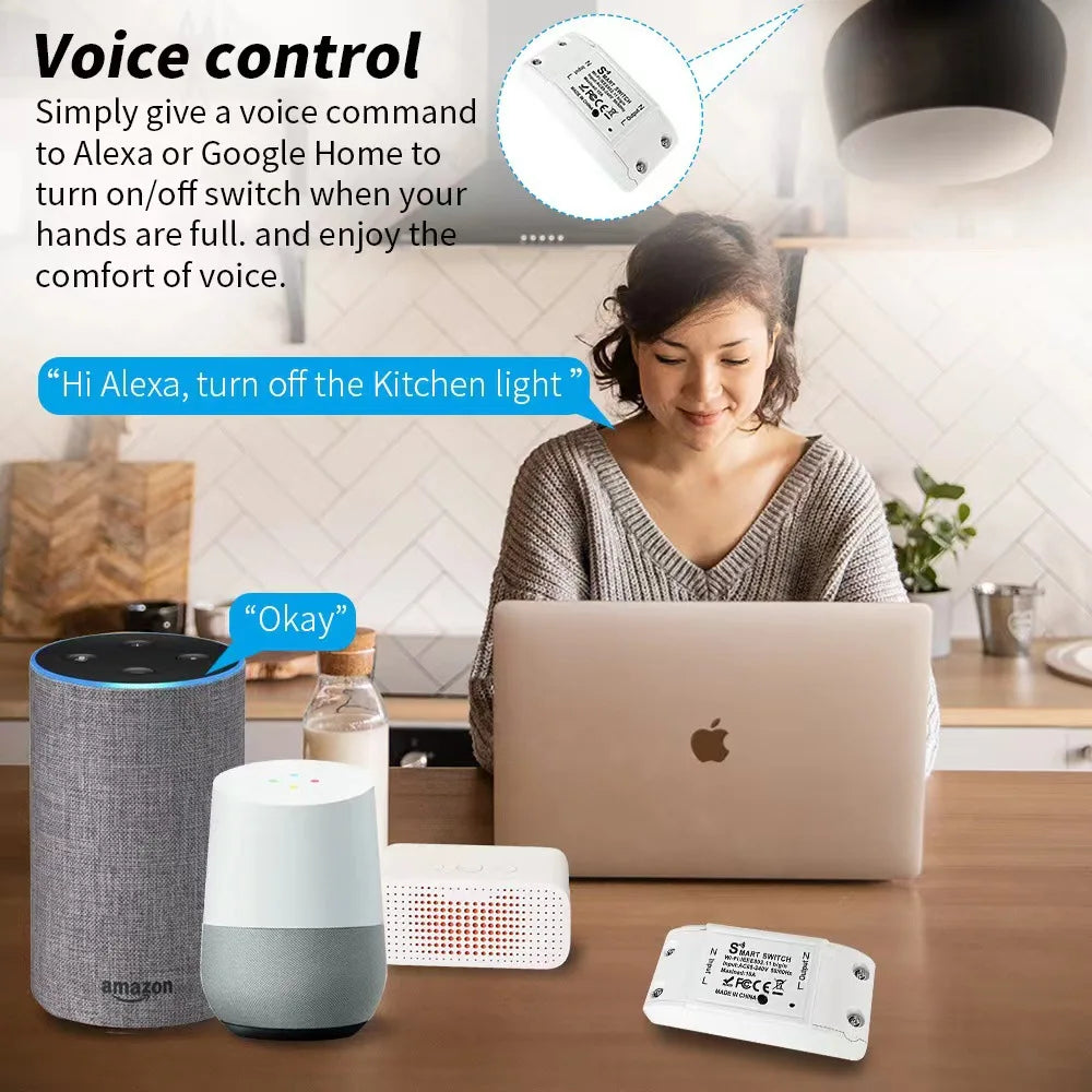 TUYA WiFi smart on/off switch, mobile wireless remote control, timing switch, smart home modification part