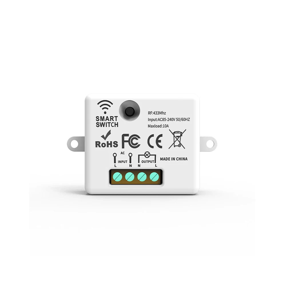 The wireless remote control RF433 switch can be modified without wiring and can be easily attached to a household controller