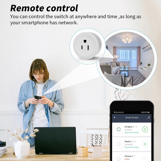 Cozylife US-grade smart socket, WiFi intelligent remote control, Alexa voice control, timed countdown