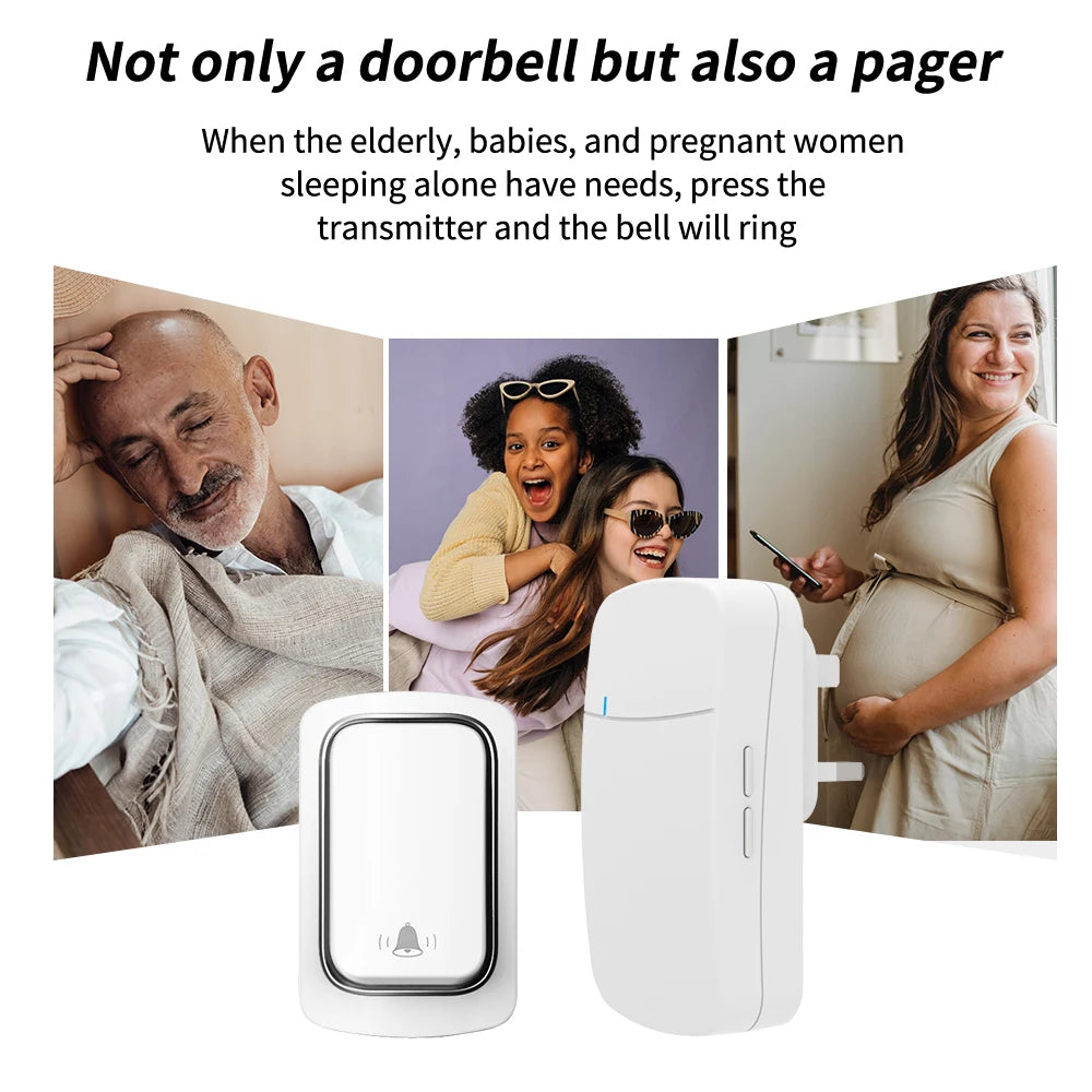 LakiSmart Pro Self-Powered Wireless Doorbell Kit - Kinetic Energy (No Battery Required) - IP44 Waterproof - 150M Range