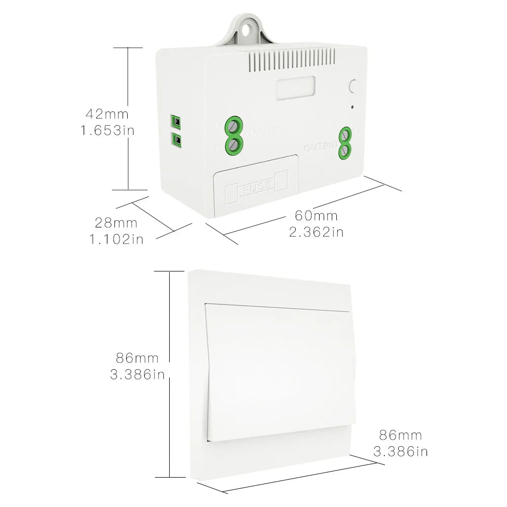 Self-powered 230V wireless switch with waterproof remote control for walls, no need for batteries, transmission distance of 200