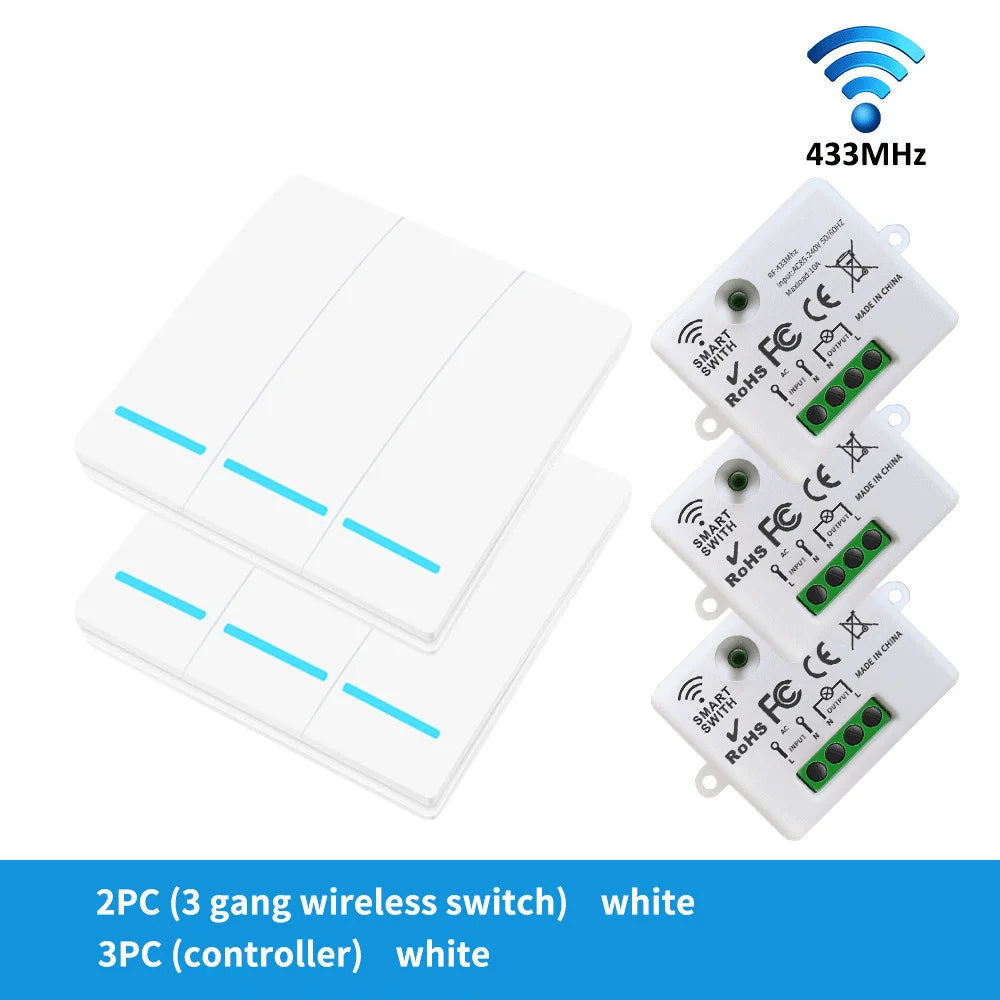 RF433 smart switch voice control Alexei Google 100-meter range application control smart home lighting Easy DIY