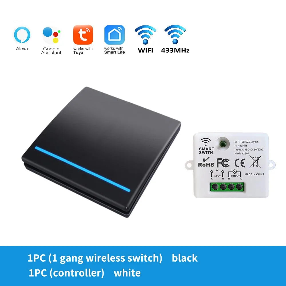Tuya zigbee smart switch switch, controlled by mobile APP, Alexa voice, wireless switch, no wiring required