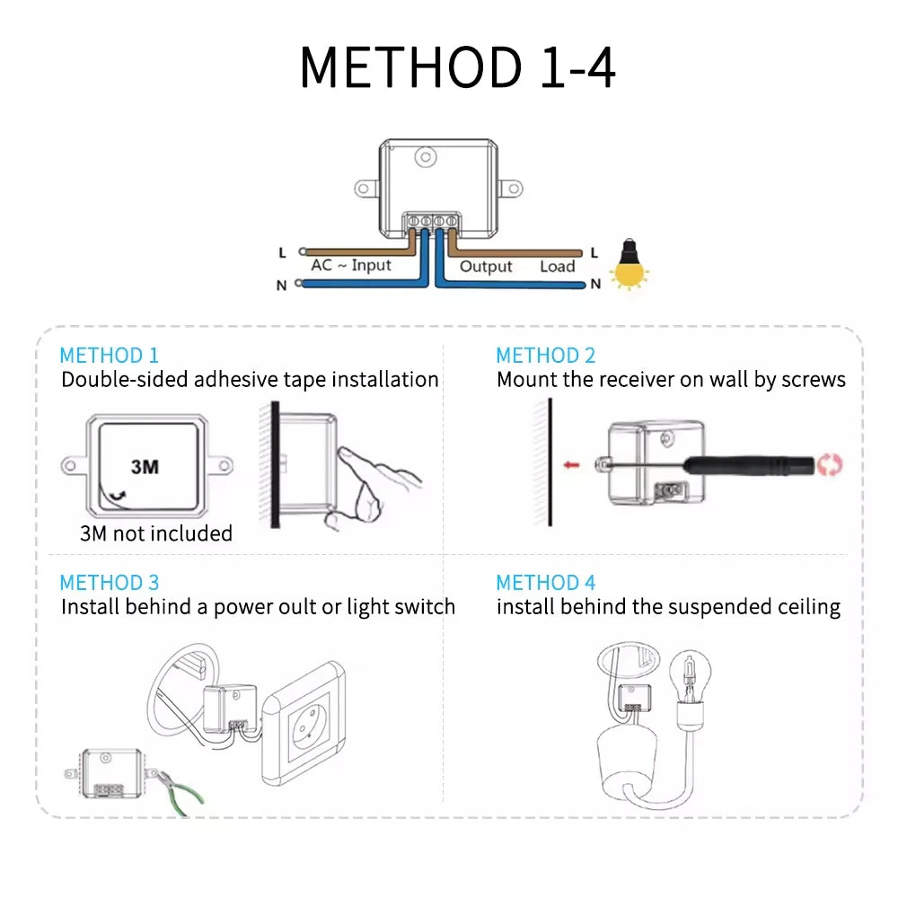 RF433 smart switch voice control Alexei Google 100-meter range application control smart home lighting Easy DIY