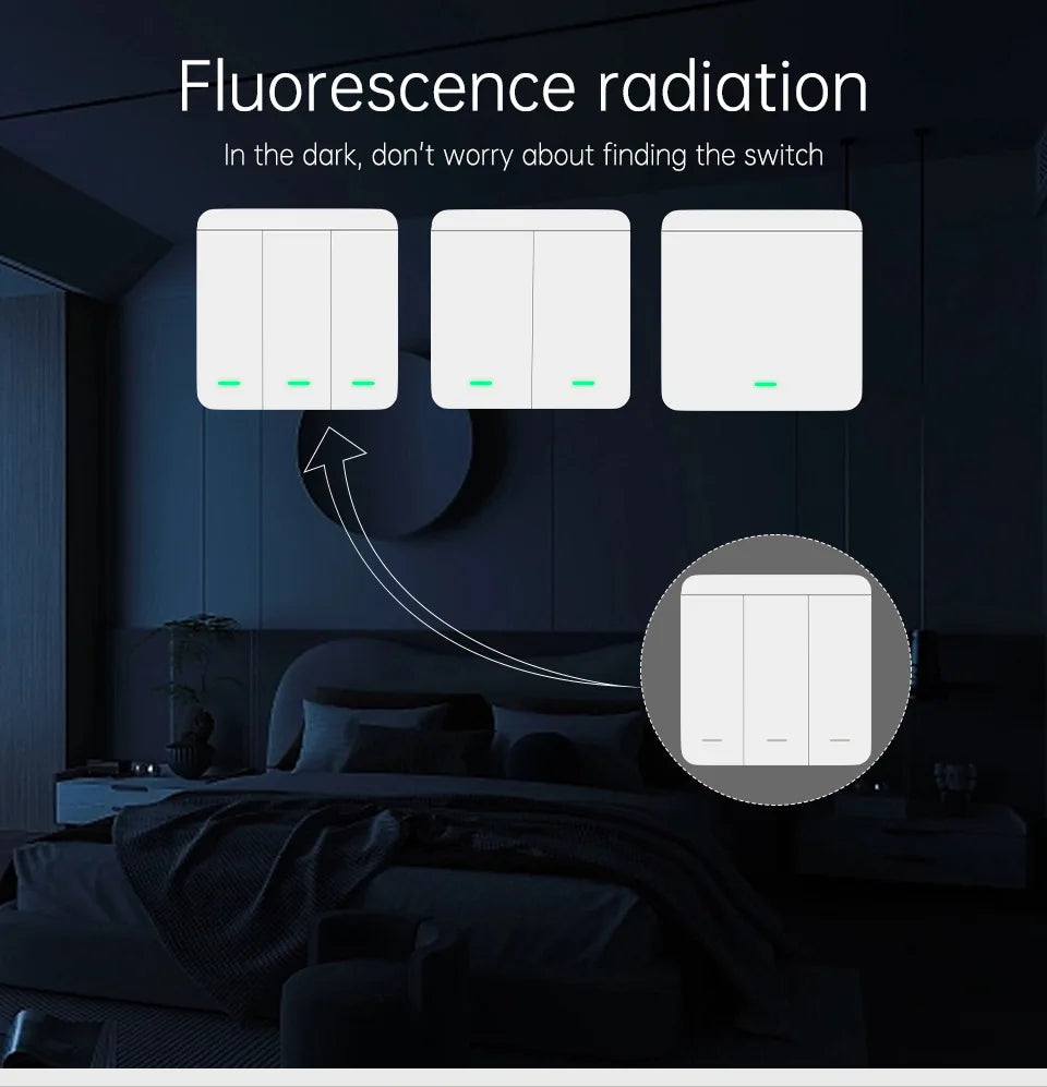 The wireless remote control RF433 switch can be modified without wiring and can be easily attached to a household controller