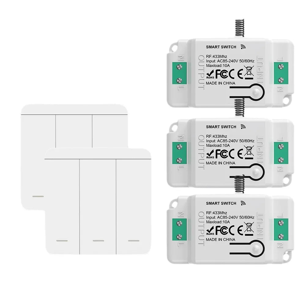 Wireless remote control switch RF433, freely attached antenna, indoor and outdoor staircase switch