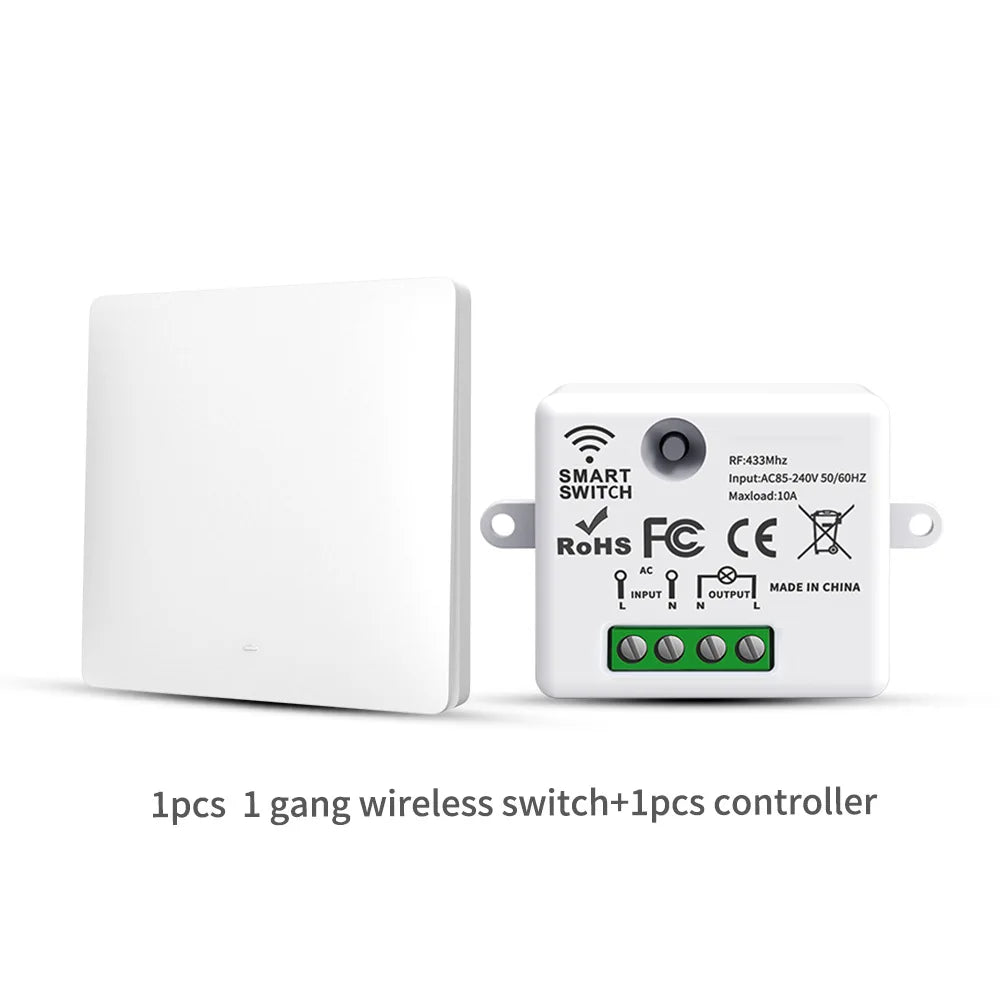 Self-powered RF433 remote control switch Kinetic energy switch can be freely attached cross-border staircase switch multi-on mul