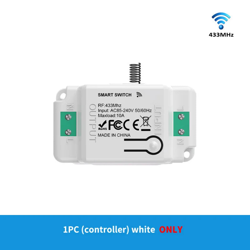 TUYA WiFi+RF433 Smart Switch Wireless Remote Control Switch On/Off Device Can Be Easily Attached to Remote Alexa