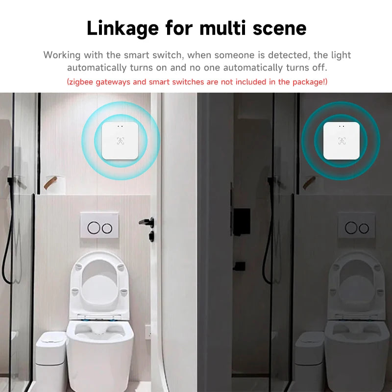 Tuya Zigbee Smart WiFi Human Presence Sensor Battery Model 24G millimeter-wave app linkage for light on and off