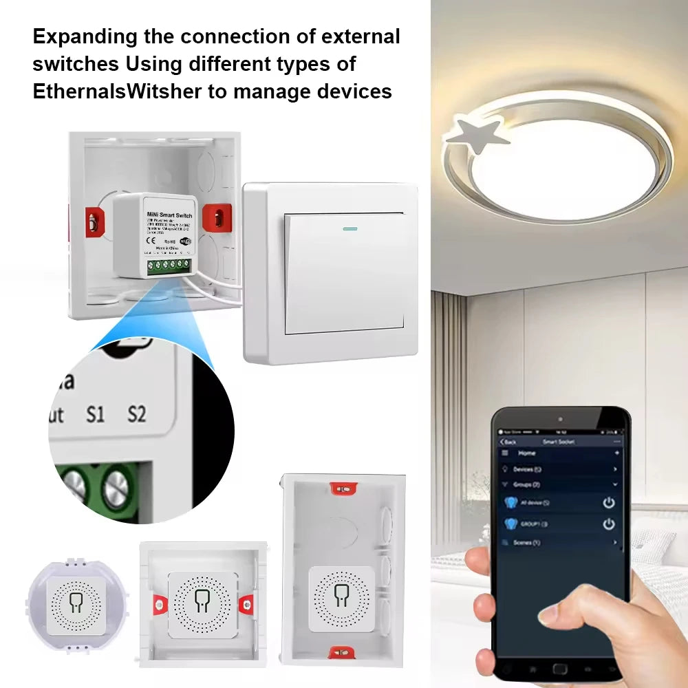 LakiSmart Pro 16A Zigbee 3.0 Mini Smart Switch Module - Two-Way Control - Works with Home Assistant & Zigbee2MQTT
