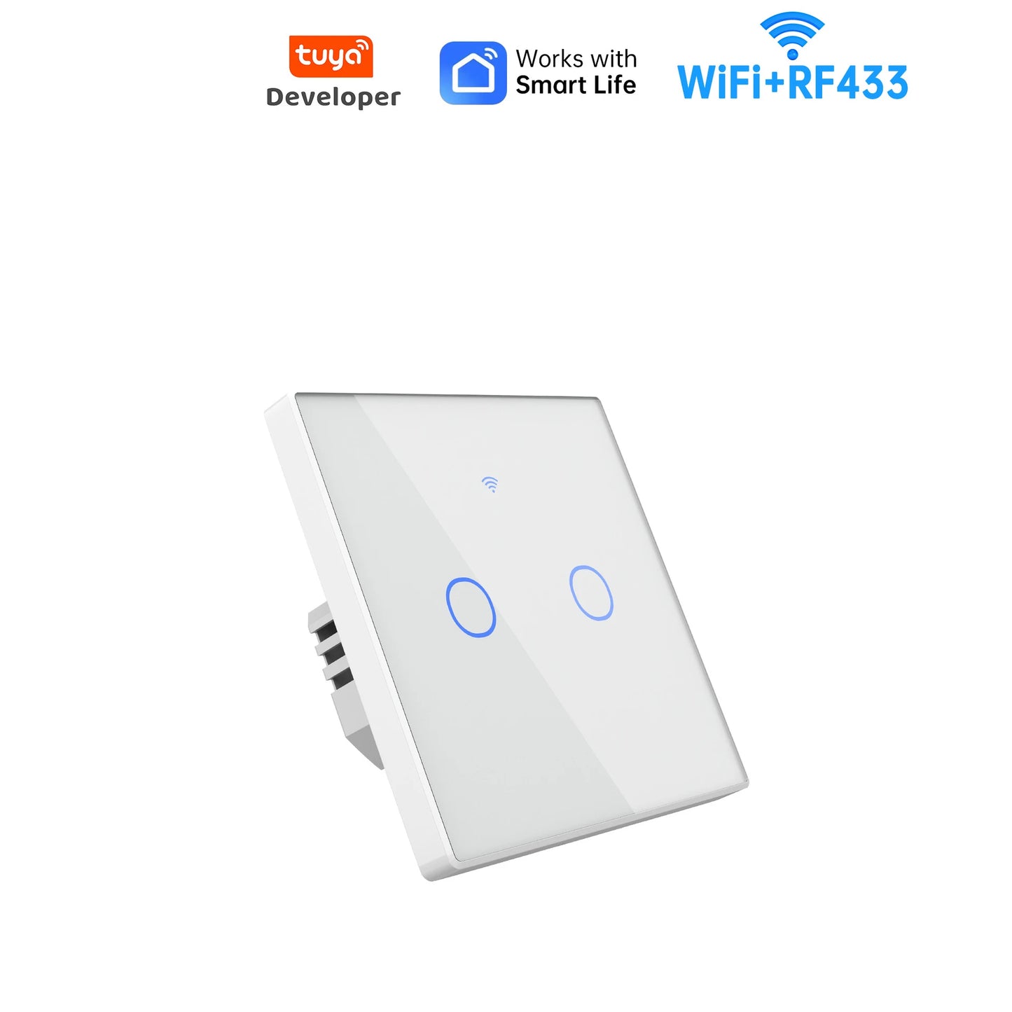 Tuya WiFi Smart Switch, home smart wireless control panel, alexa voice glass touch switch