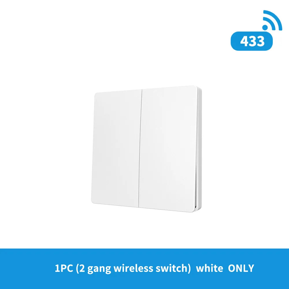 RF433 self-generating remote control switch, wireless, free-to-place, concealed, dual control