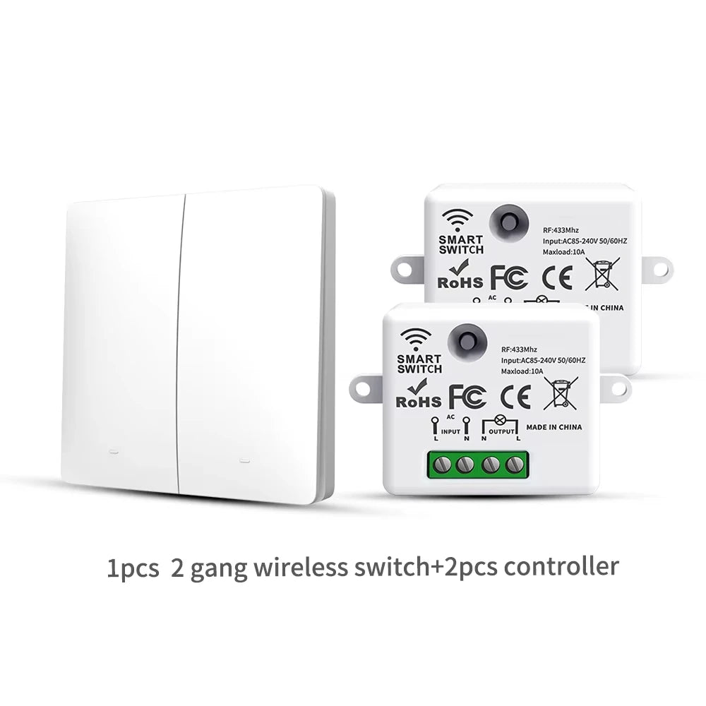 Smart Wireless Switch RF433 Self-Powered Push Button Wall Panels Remote Controller Light Switch Waterproof Wall Switch