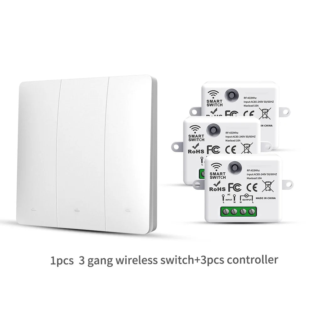 Self-powered RF433 remote control switch Kinetic energy switch can be freely attached cross-border staircase switch multi-on mul