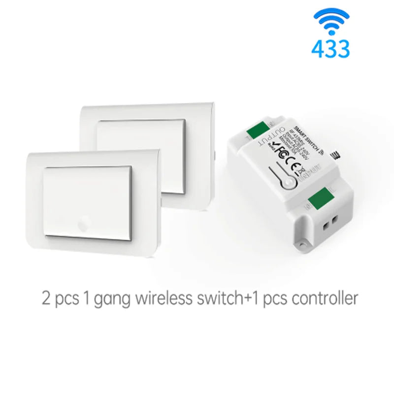 Wireless remote control switch RF433 - US standard, free sticker remote control on-off switch for lighting, model 120