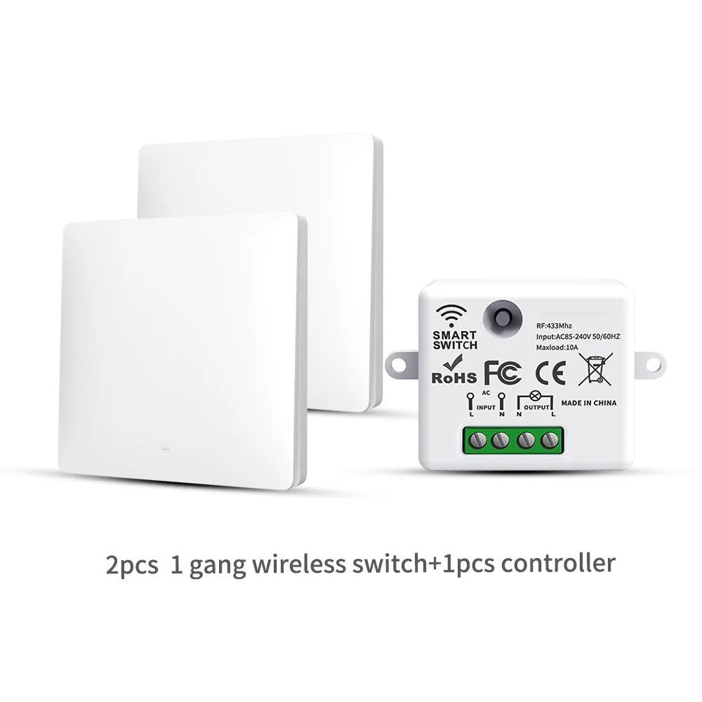 Self-powered RF433 remote control switch Kinetic energy switch can be freely attached cross-border staircase switch multi-on mul