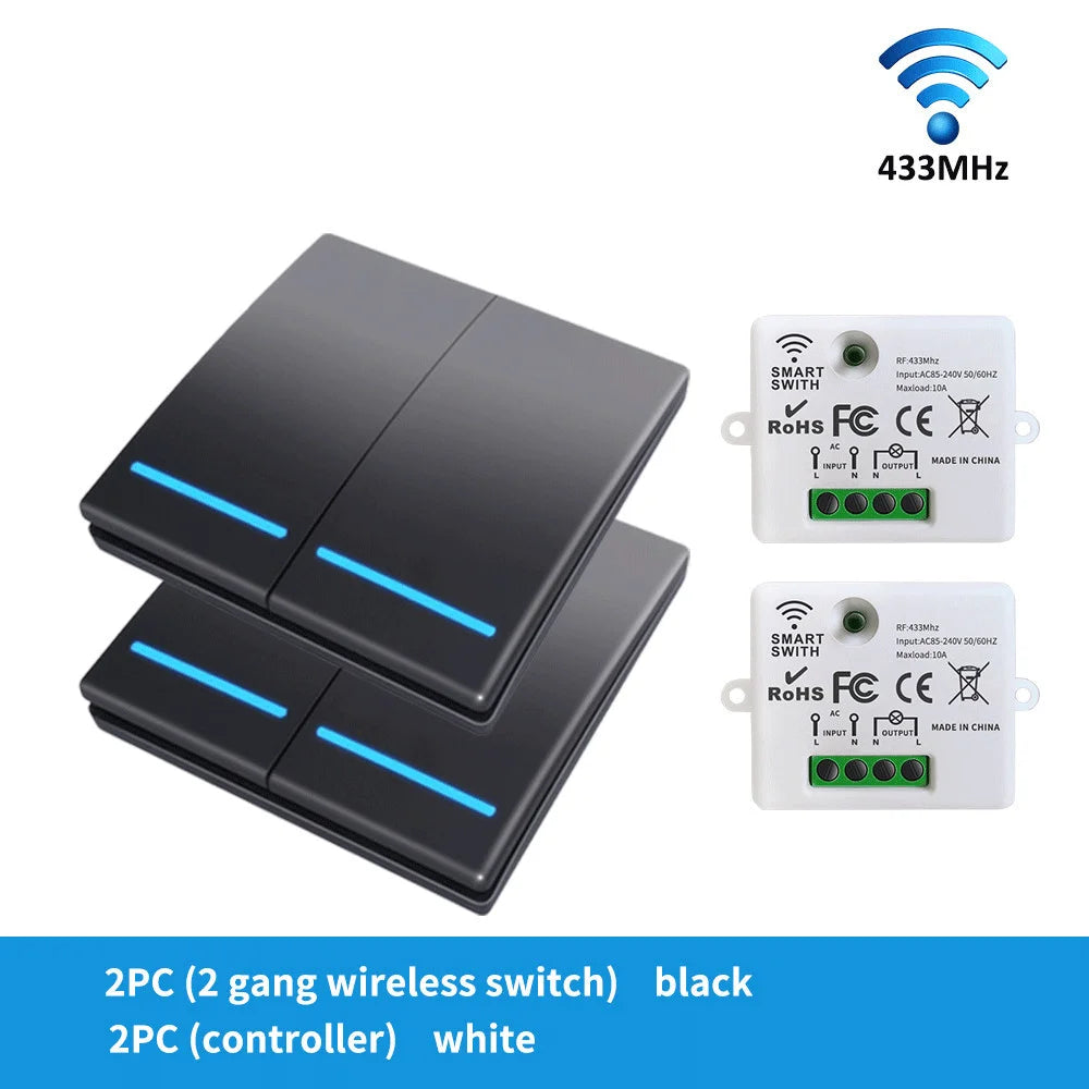 RF433 smart switch voice control Alexei Google 100-meter range application control smart home lighting Easy DIY