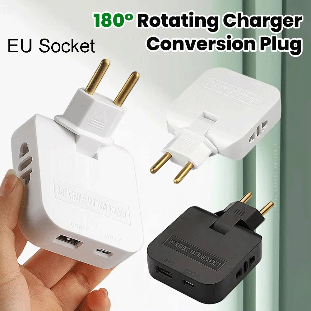EU Travel Converter - 3-in-1 - US to EU Power Socket Converter - Power Converter - AC Socket - Electrical Socket - Interface