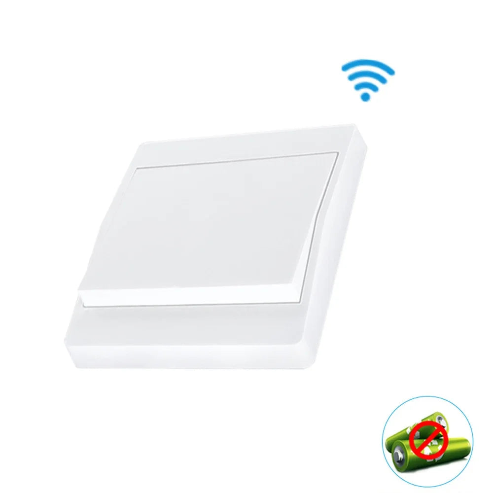 Self-powered 230V wireless switch with waterproof remote control for walls, no need for batteries, transmission distance of 200