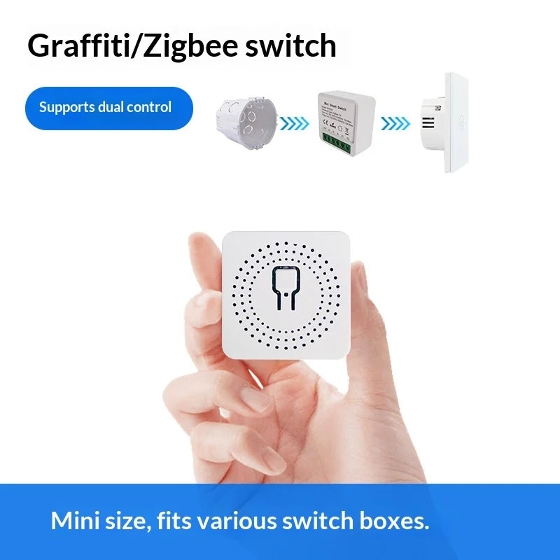 Zigbee 16A smart switch, Alexa Google Assistant compatible, bidirectional stable low-power relay, wall-mounted, requires a hub
