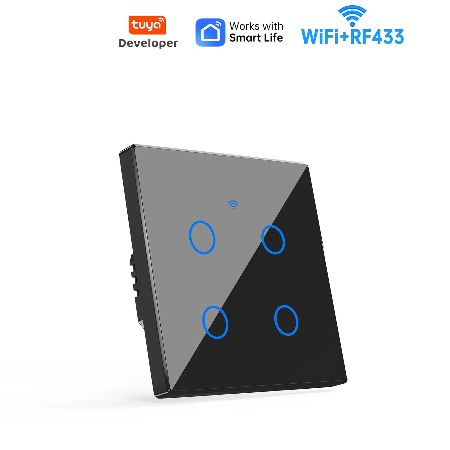 Tuya WiFi Smart Switch, home smart wireless control panel, alexa voice glass touch switch