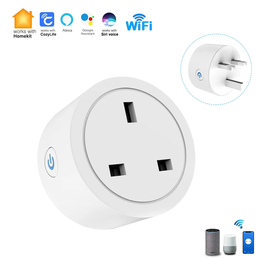 HomeKit/Cozylife  UK plug smart socket 110V/220V home kit anti-lock braking system compatible with plastic Google smart devices