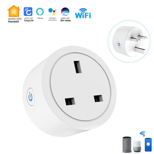 HomeKit/Cozylife  UK plug smart socket 110V/220V home kit anti-lock braking system compatible with plastic Google smart devices