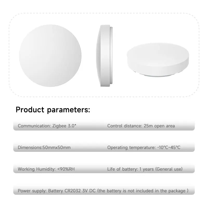Tuya ZigBee Smart Wireless Button Scene Switch Smart Life App Remote Control For Google Alexa Wait Voice Assistant Home Office