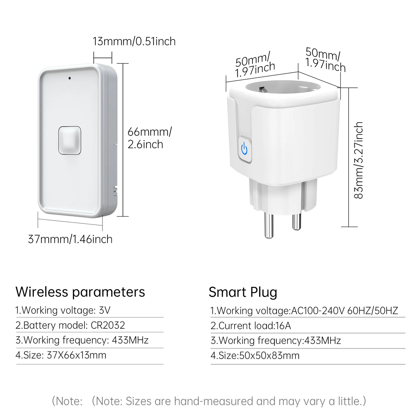 European standard remote control socket RF433 wireless magnetic suction free-wiring remote control socket switch