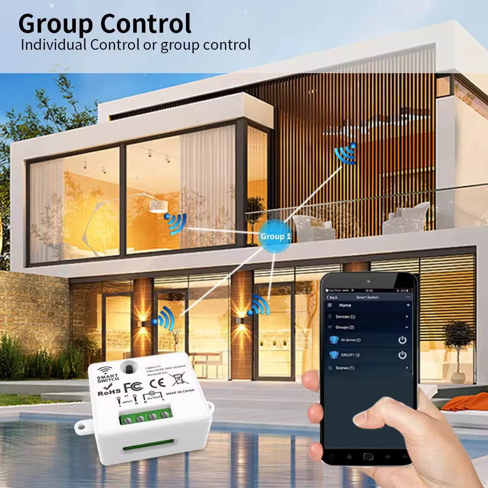 Zigbee Smart Switch Kit 1, 2, 3 sets with wireless touch remote control and Alexa Google Assistant voice command