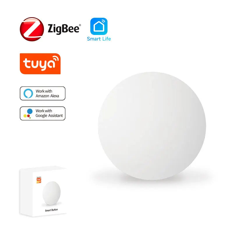 Tuya ZigBee Smart Wireless Button Scene Switch Smart Life App Remote Control For Google Alexa Wait Voice Assistant Home Office