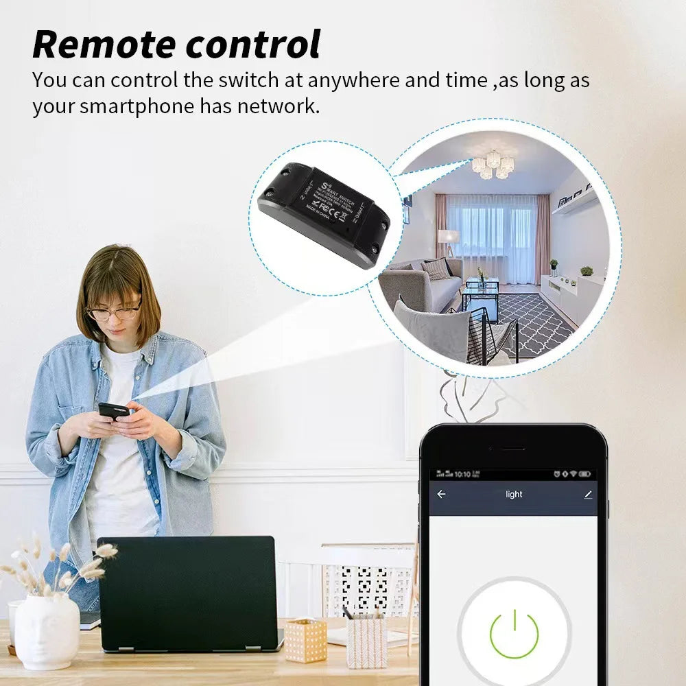 TUYA WiFi smart on/off switch, mobile wireless remote control, timing switch, smart home modification part