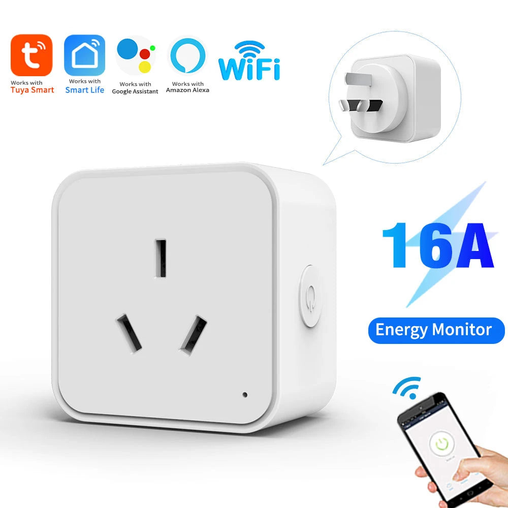 TUYA Australian and New Zealand standard smart socket voice control, wifi, mobile phone remote timing control