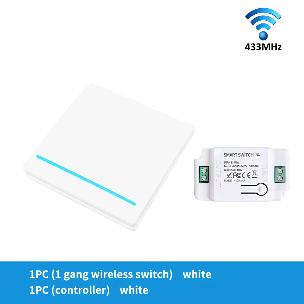 Wireless remote control switch, 86-type, no wiring required, freely attachable to walls, dual control switch, light switch