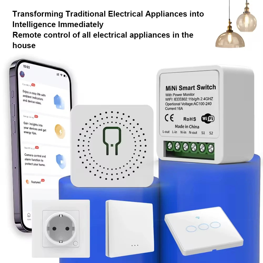 LakiSmart Pro 16A Zigbee 3.0 Mini Smart Switch Module - Two-Way Control - Works with Home Assistant & Zigbee2MQTT