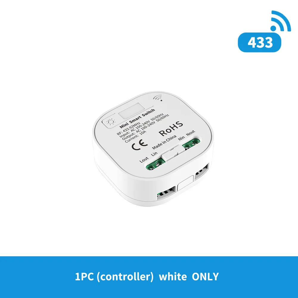 RF433 self-generating remote control switch, wireless, free-to-place, concealed, dual control