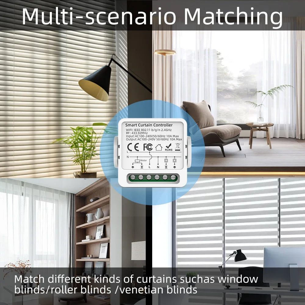 LakiSmart Pro WiFi+RF433 Smart Curtain Module for Roller Shutter & Blinds
