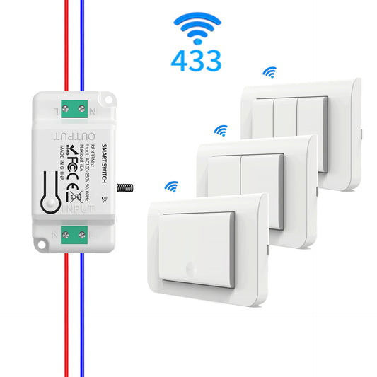 Wireless remote control switch RF433 - US standard, free sticker remote control on-off switch for lighting, model 120