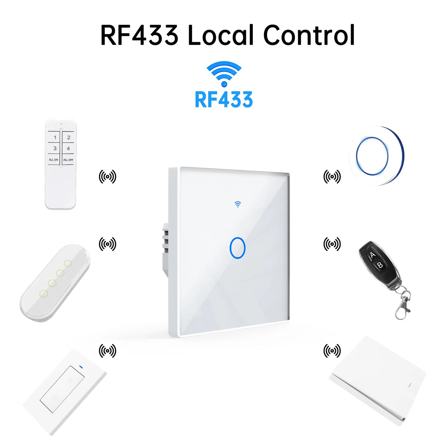 Tuya WiFi Smart Switch, home smart wireless control panel, alexa voice glass touch switch