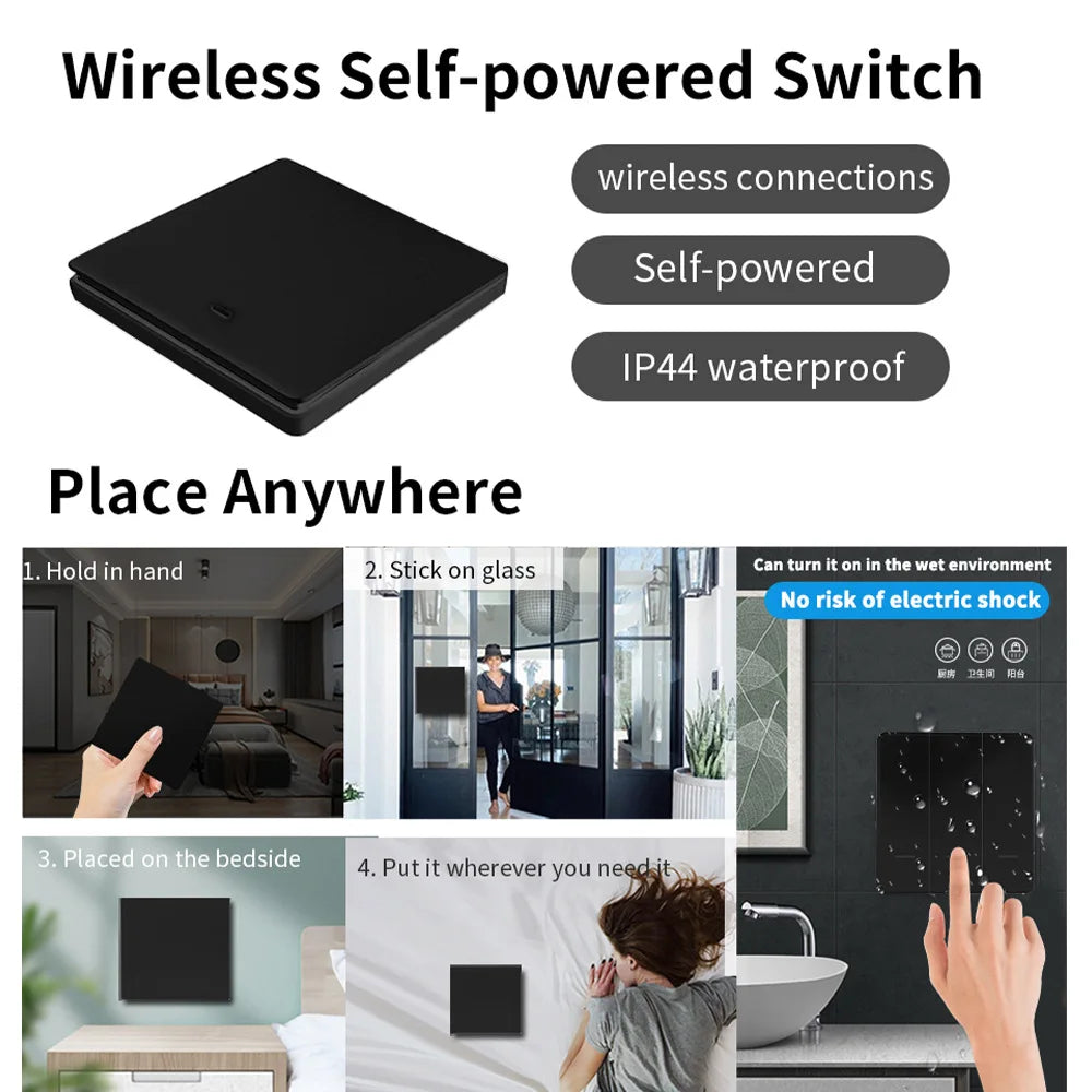 Self-powered large-panel lever remote control switch intelligent controller - Wireless control master device