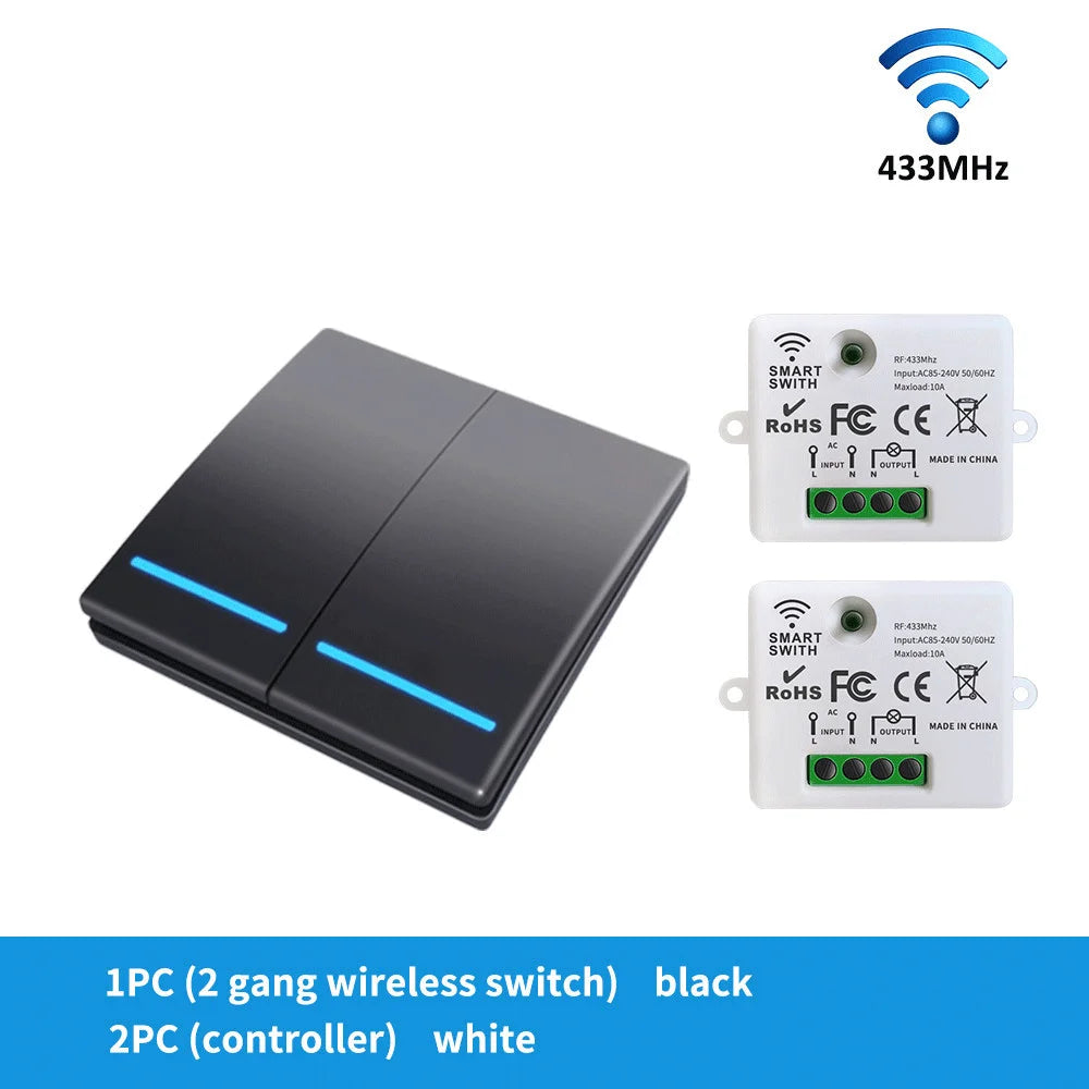 RF433 smart switch voice control Alexei Google 100-meter range application control smart home lighting Easy DIY