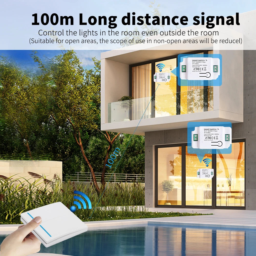 Wireless remote control switch, 86-type, no wiring required, freely attachable to walls, dual control switch, light switch