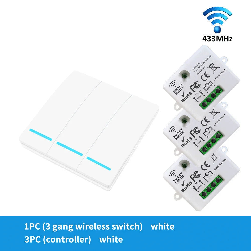 RF433 smart switch voice control Alexei Google 100-meter range application control smart home lighting Easy DIY