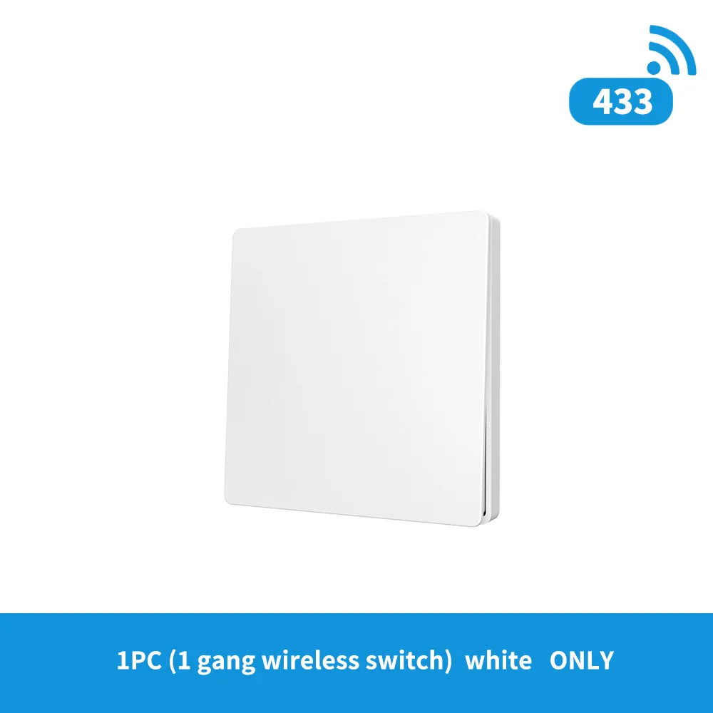 RF433 self-generating remote control switch, wireless, free-to-place, concealed, dual control