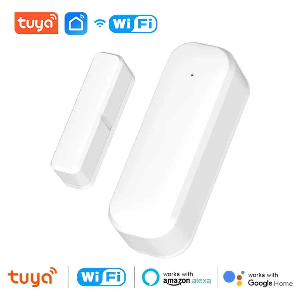 Tuya ZigBee or WiFi Door Window Sensor Wireless Magnetic Alarm Detector Home Security Anti-Theft APP Control Works with Alexa Go